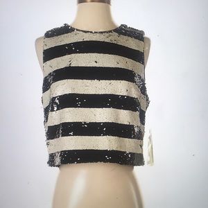 Sequin top. Black and white. Size 6.